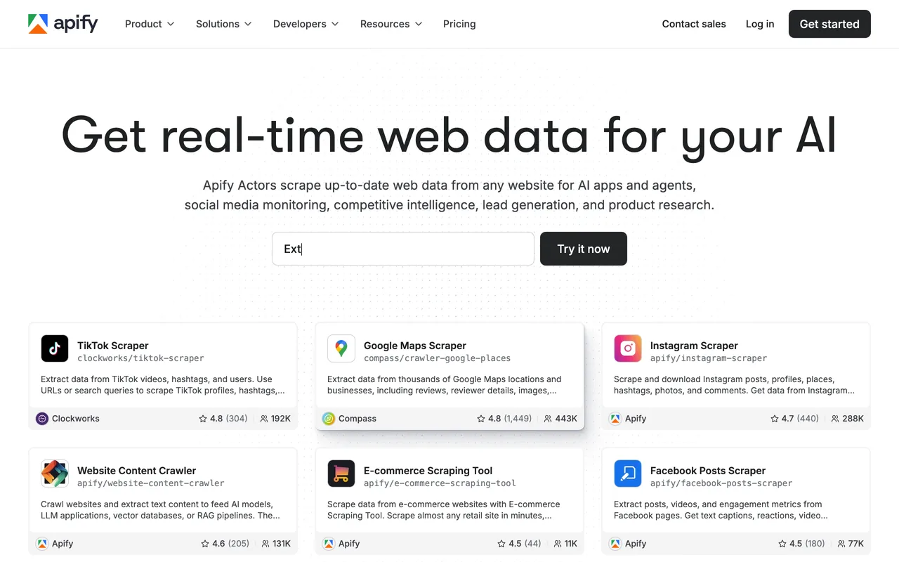 Apify screenshot