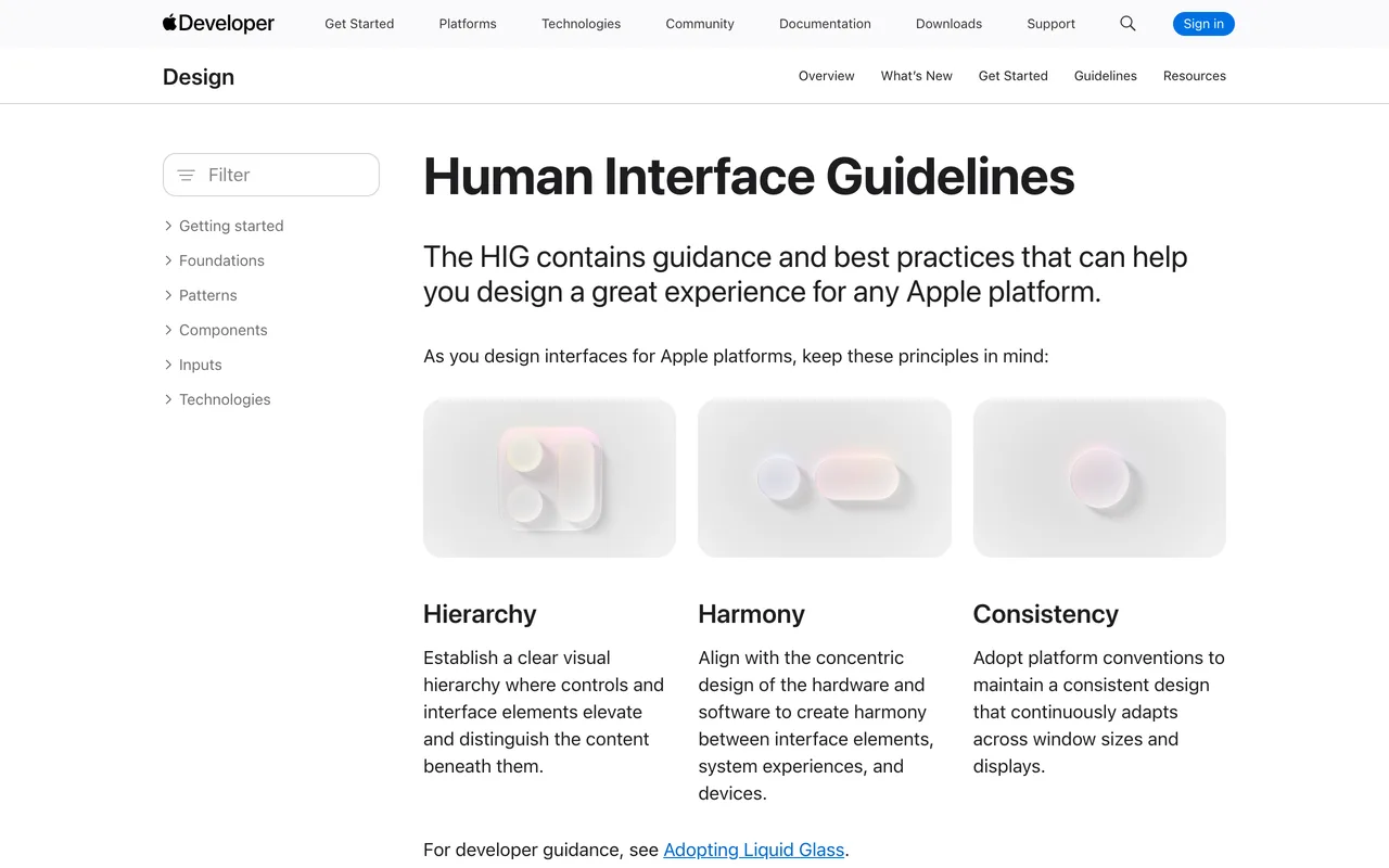 Apple HIG screenshot