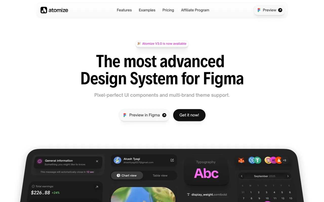 Atomize Design screenshot