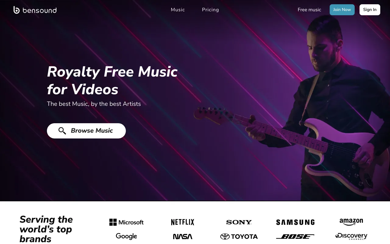 Bensound screenshot