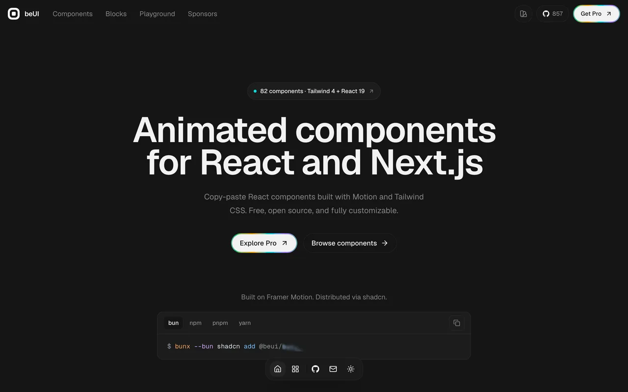 beUI screenshot