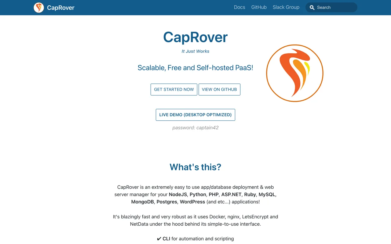 CapRover screenshot