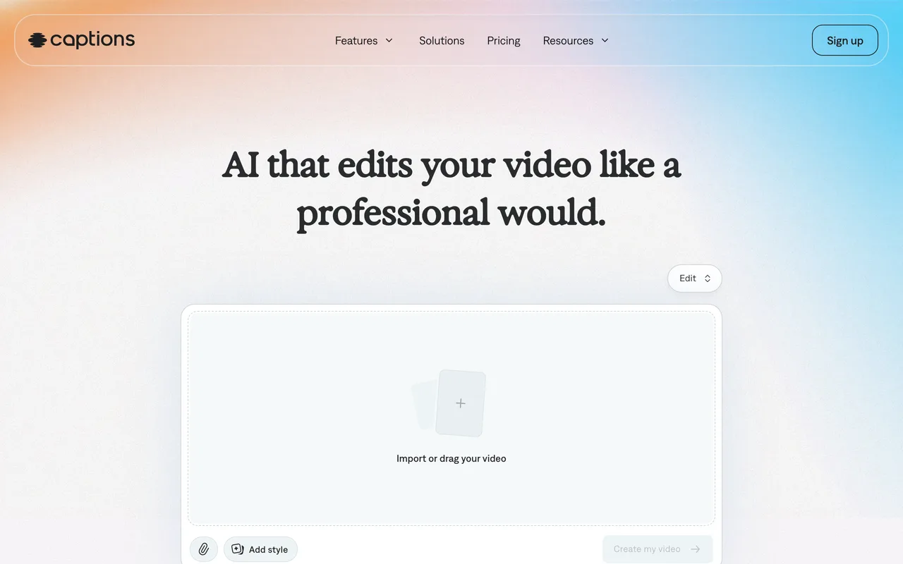 Captions screenshot
