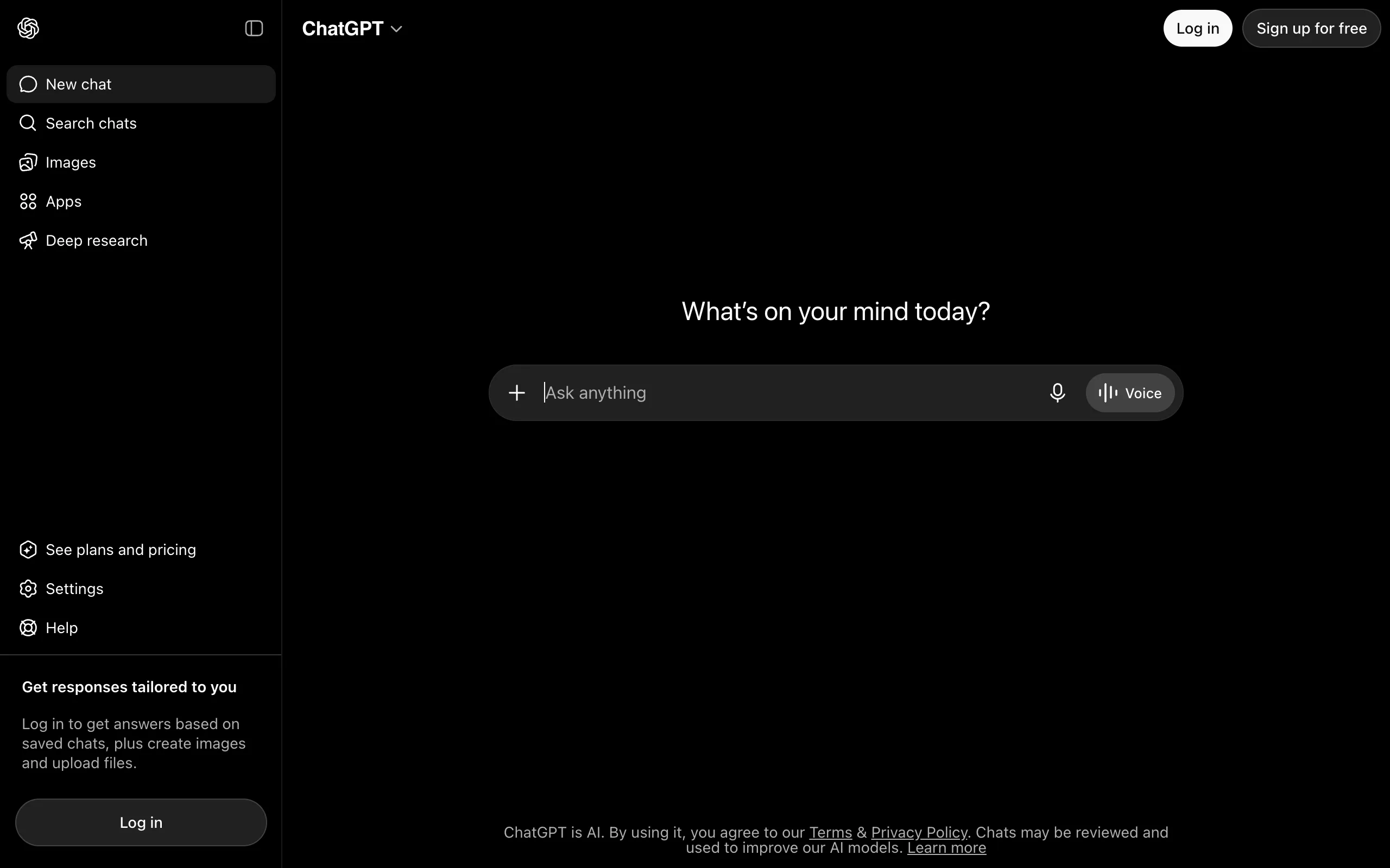 ChatGPT screenshot