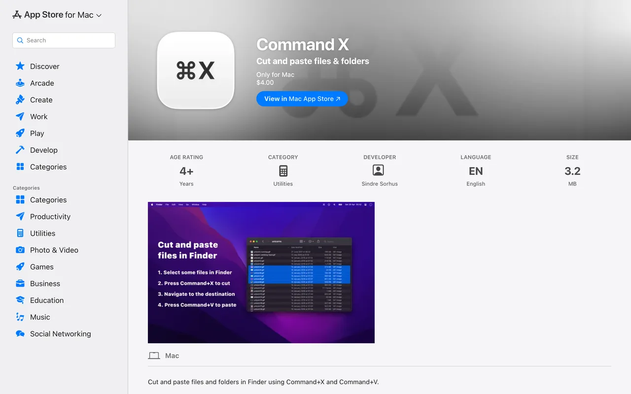 Command X screenshot