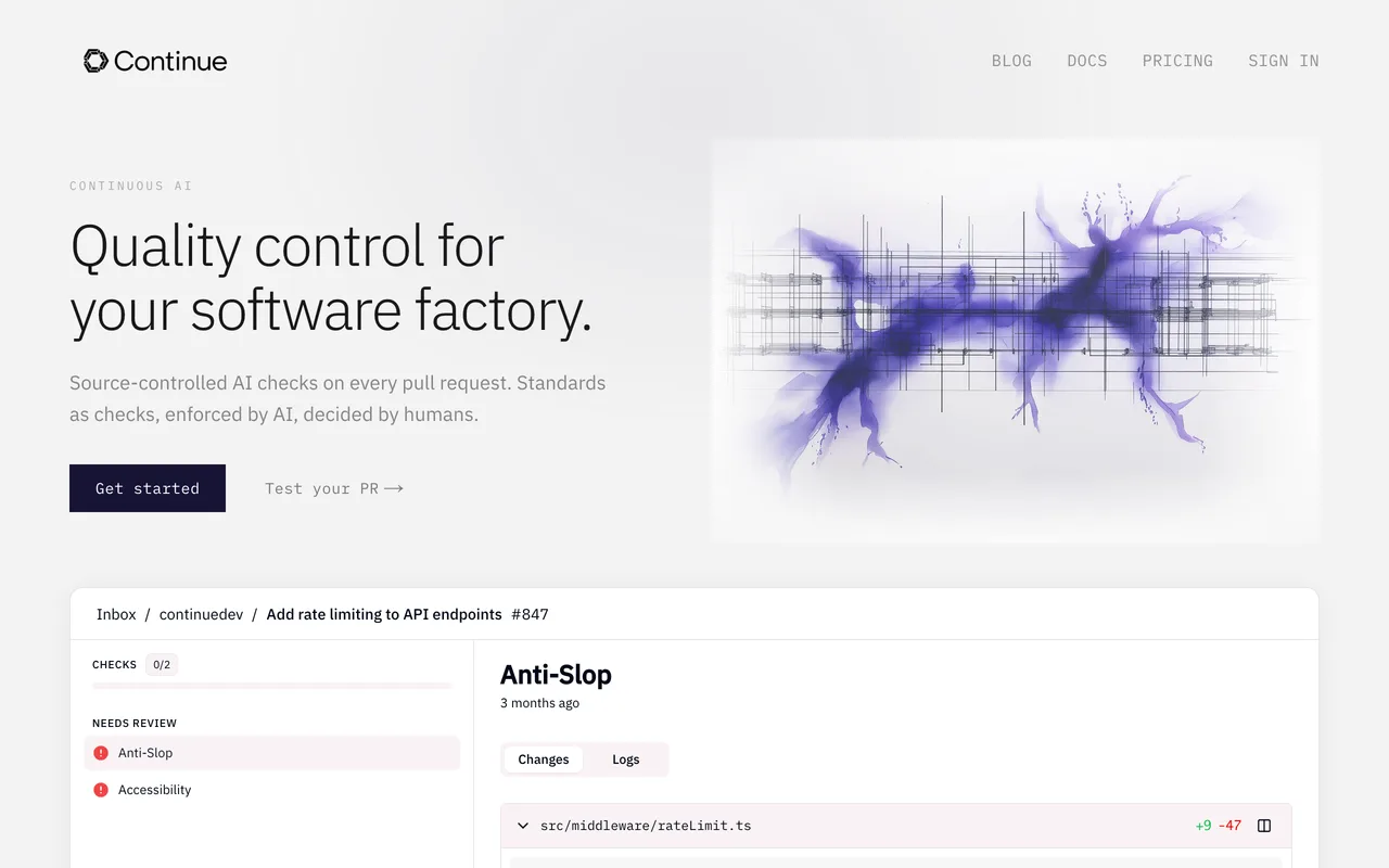 Continue screenshot