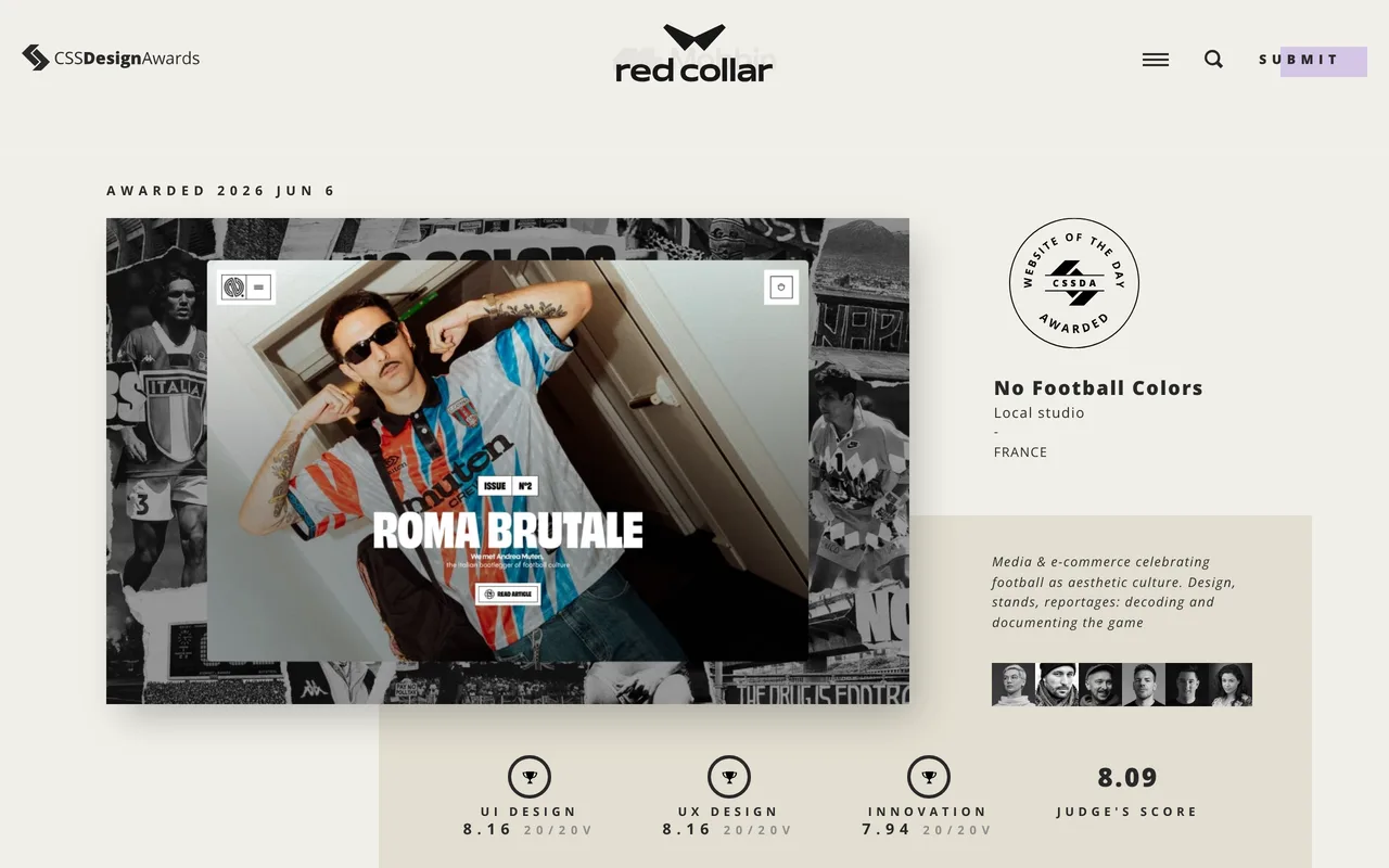 CSS Design Awards screenshot