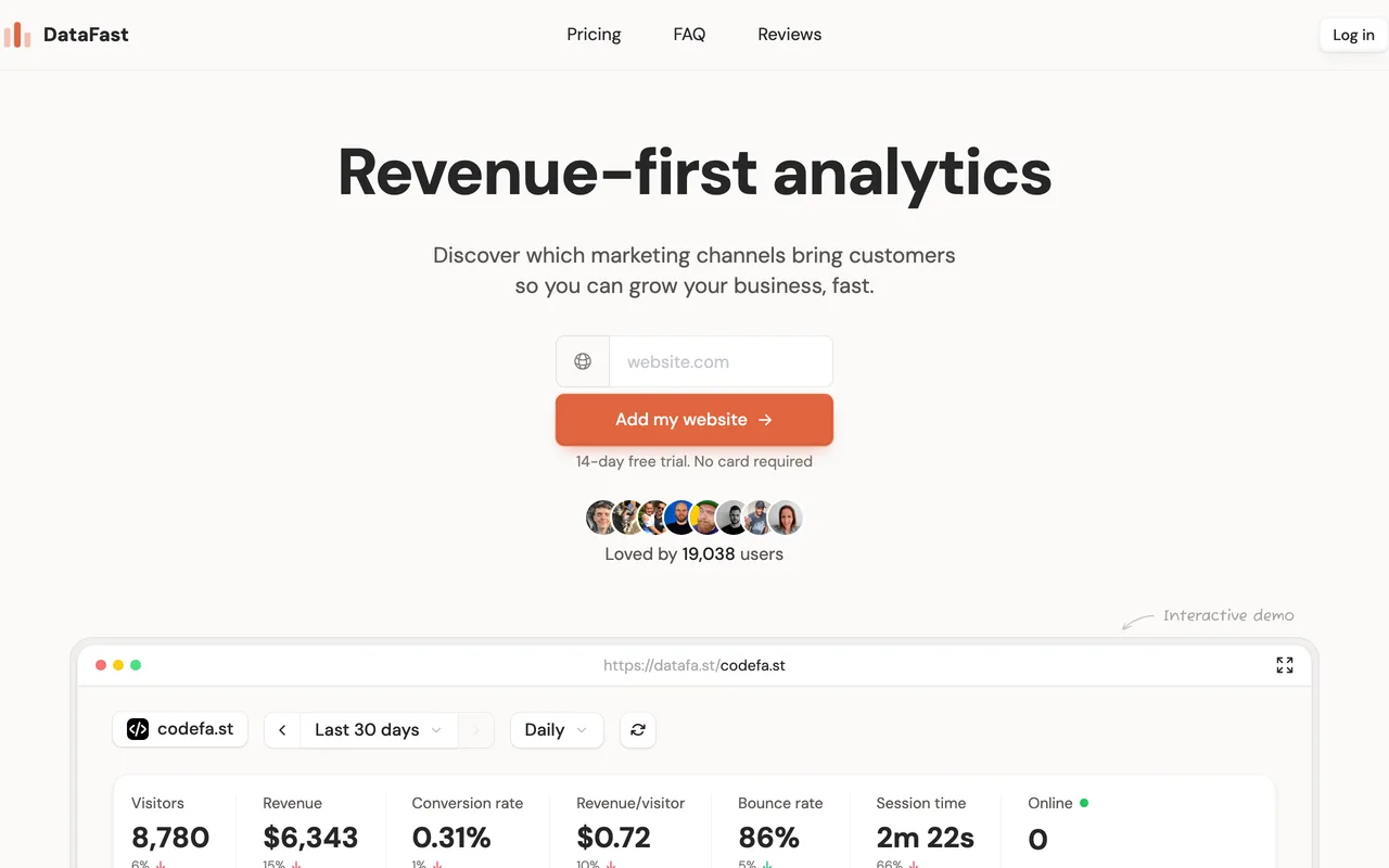 Datafast screenshot