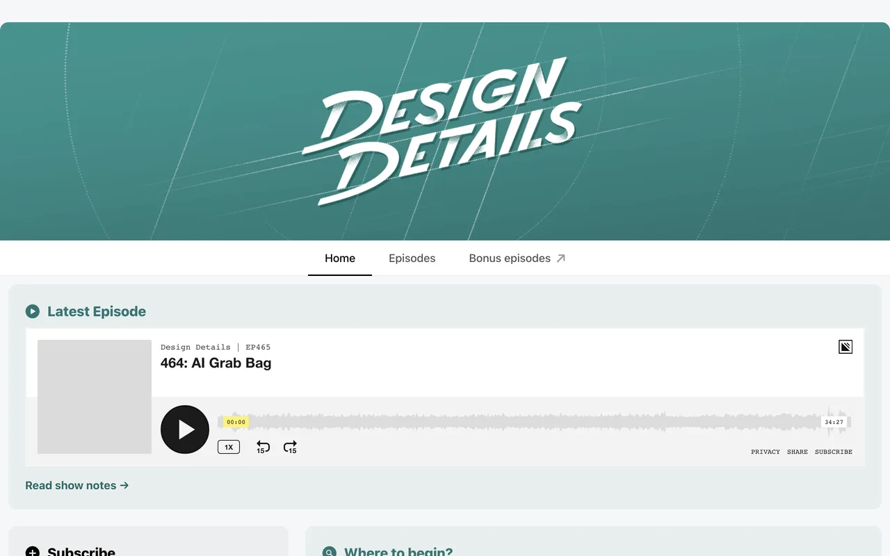 Design Details screenshot