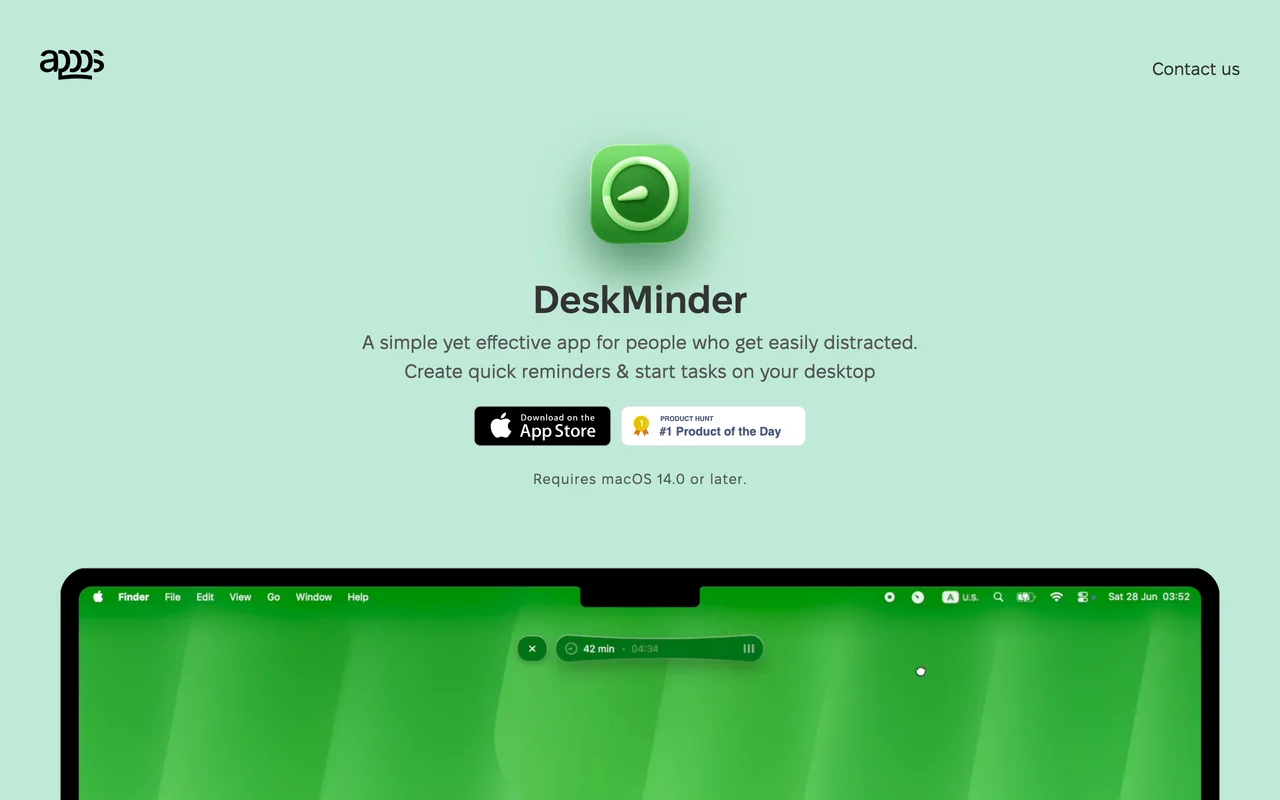 DeskMinder screenshot