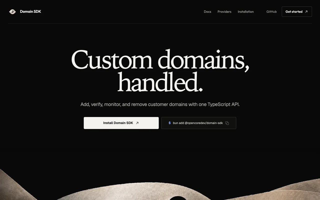 Domain SDK screenshot