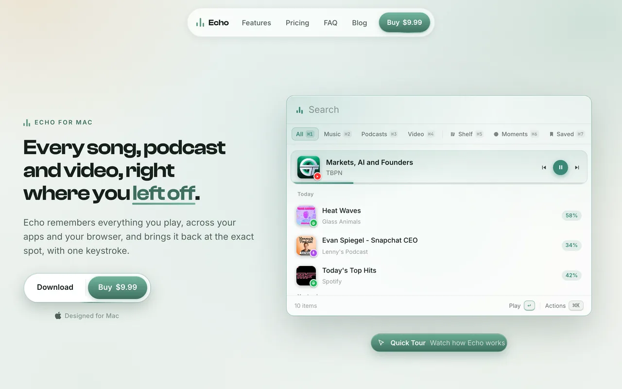 Echo screenshot
