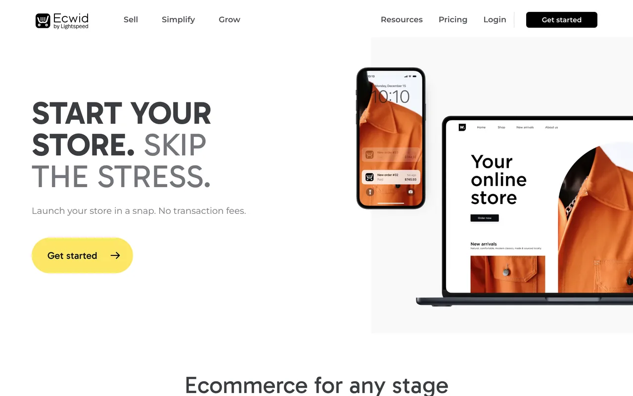 Ecwid screenshot