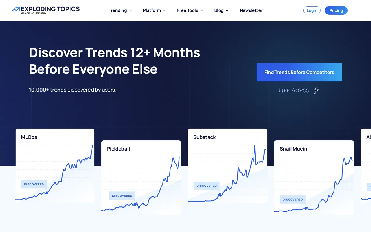 Exploding Topics screenshot