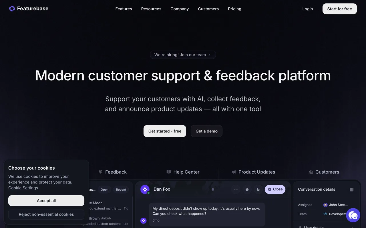 Featurebase screenshot