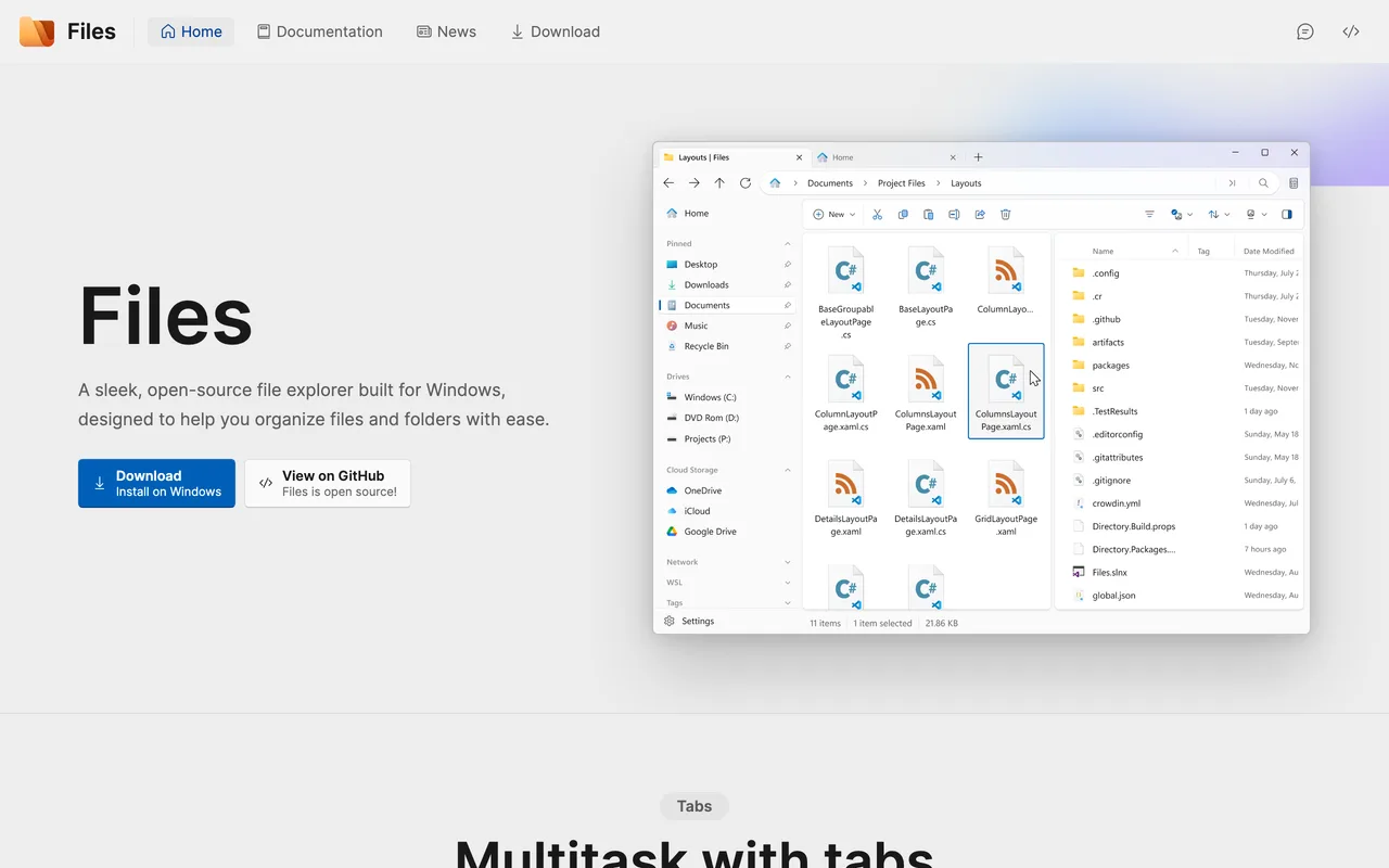 Files screenshot