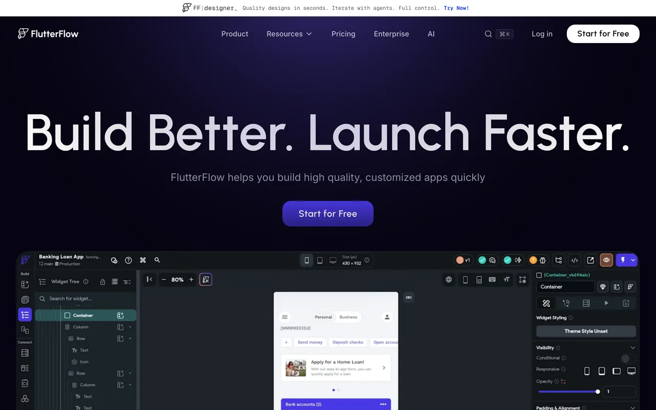 FlutterFlow screenshot