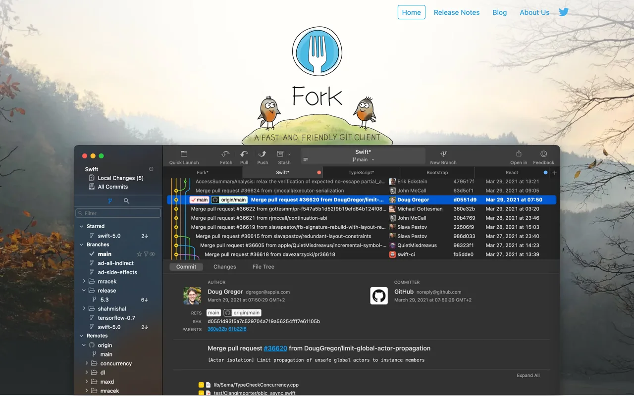 Fork screenshot