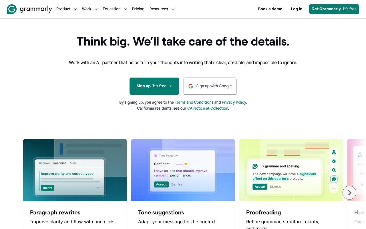 Grammarly screenshot
