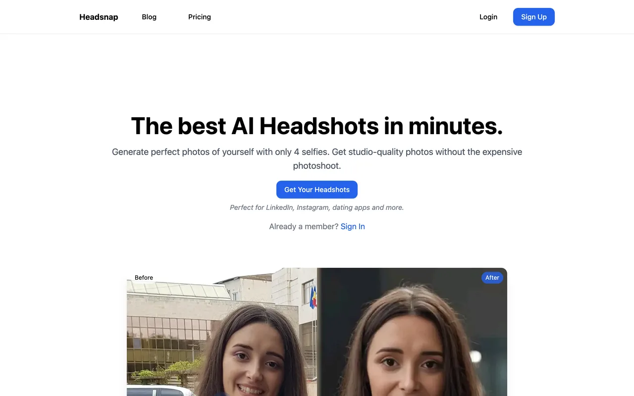 Headsnap screenshot