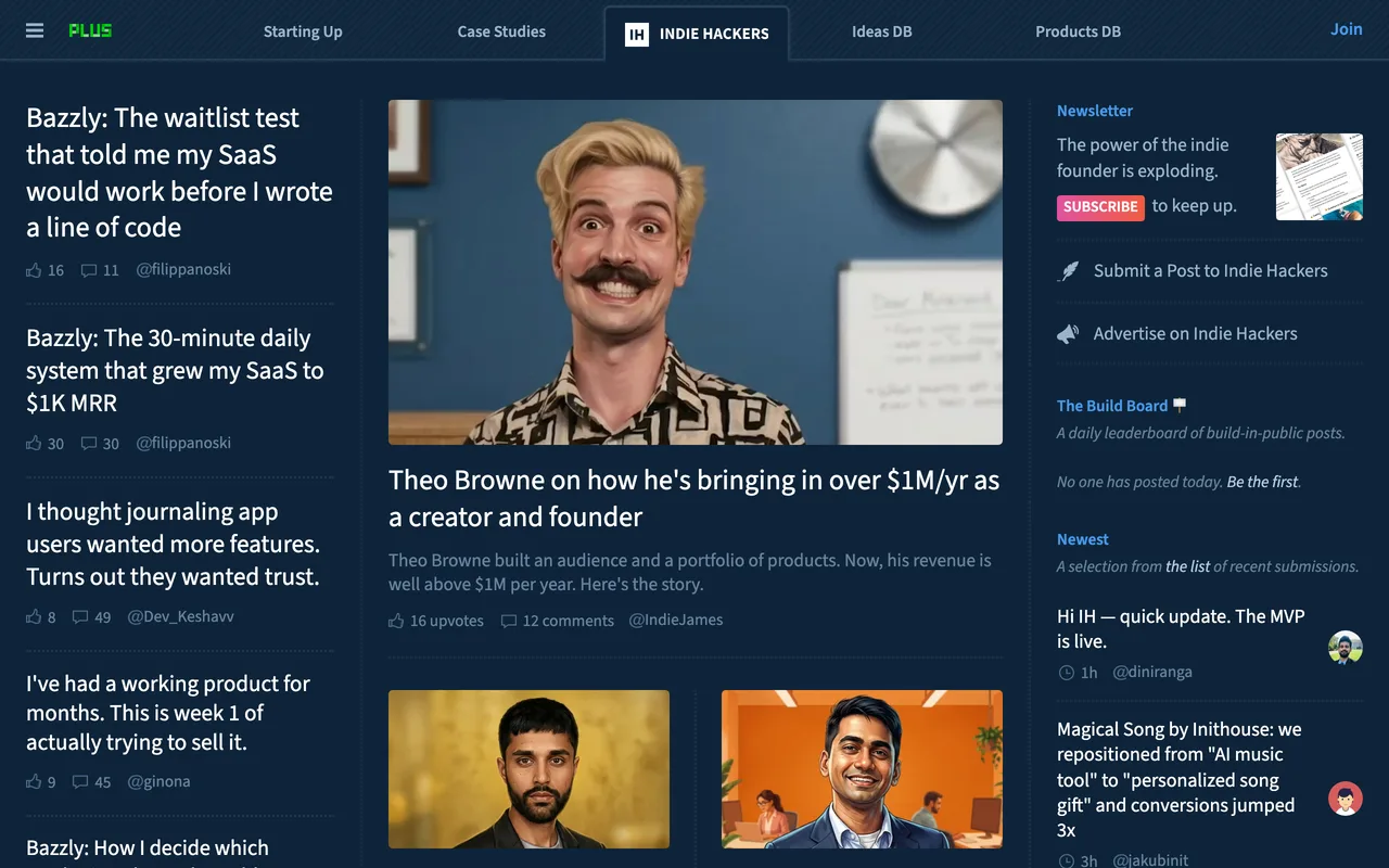 Indie Hackers screenshot