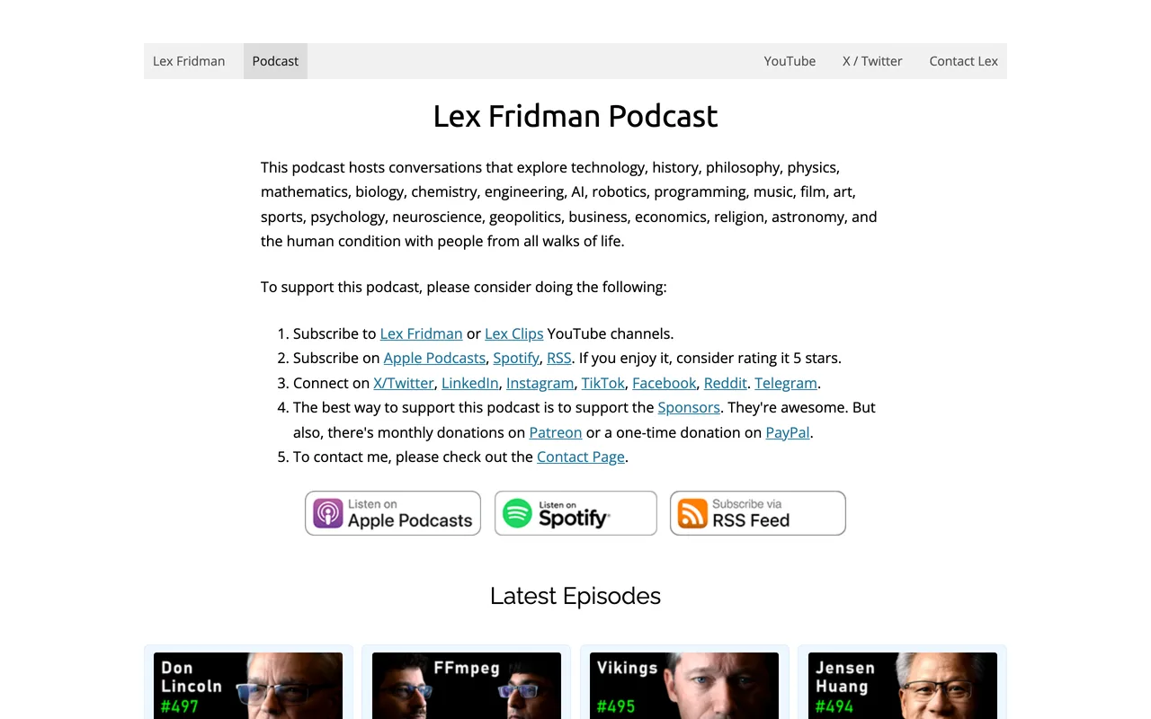 Lex Fridman Podcast screenshot