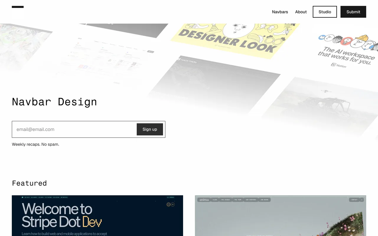 Navbar Design screenshot
