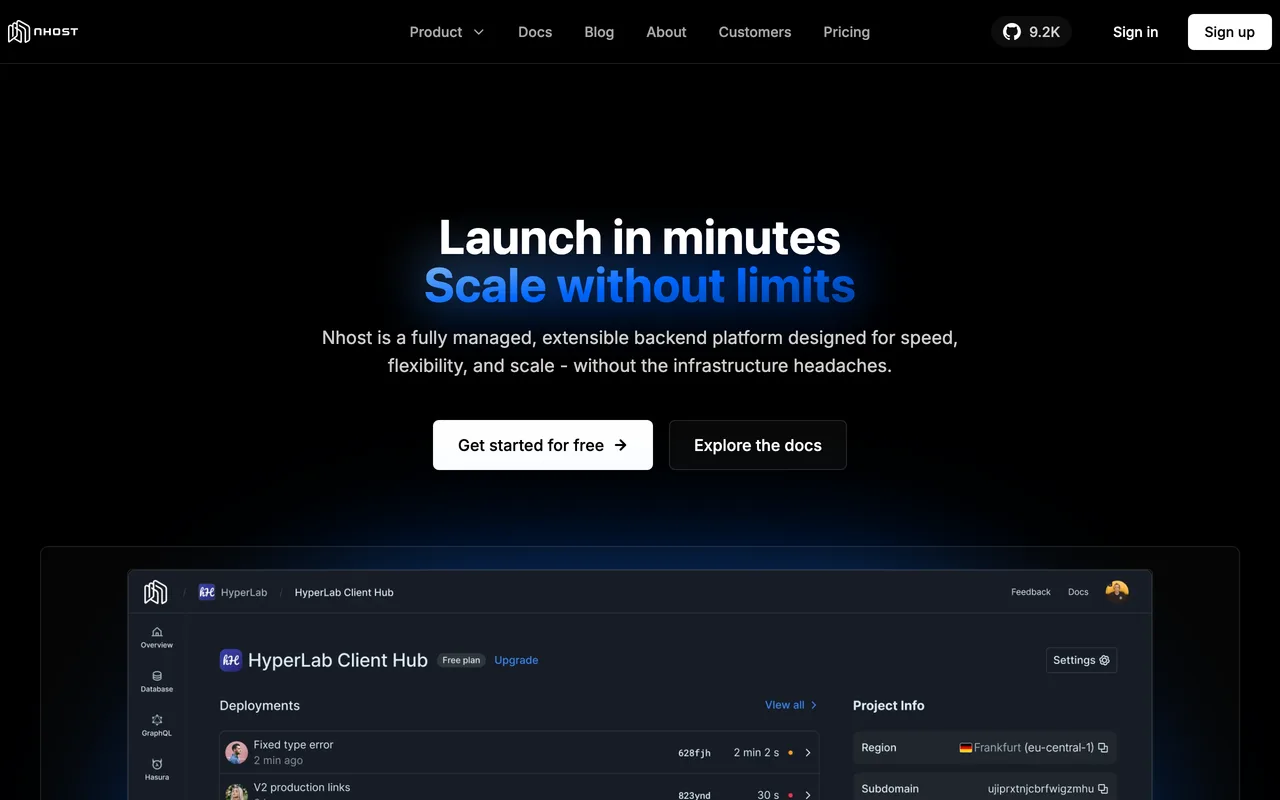 Nhost screenshot
