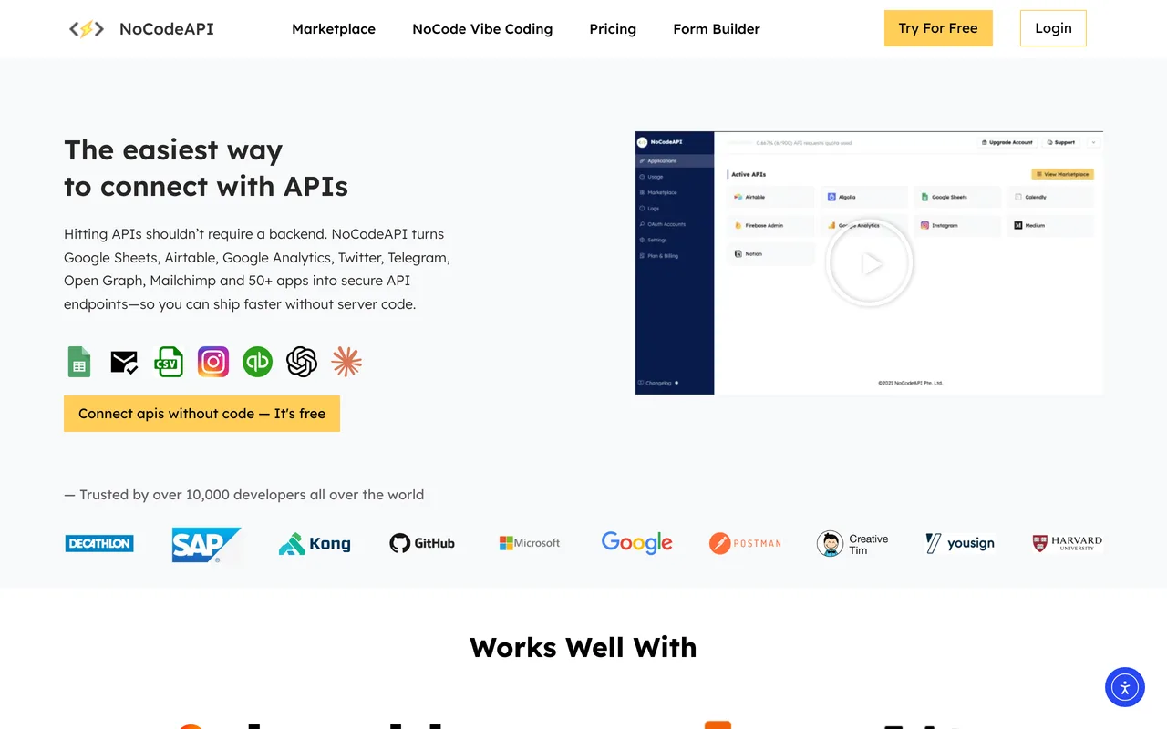 NoCodeAPI screenshot