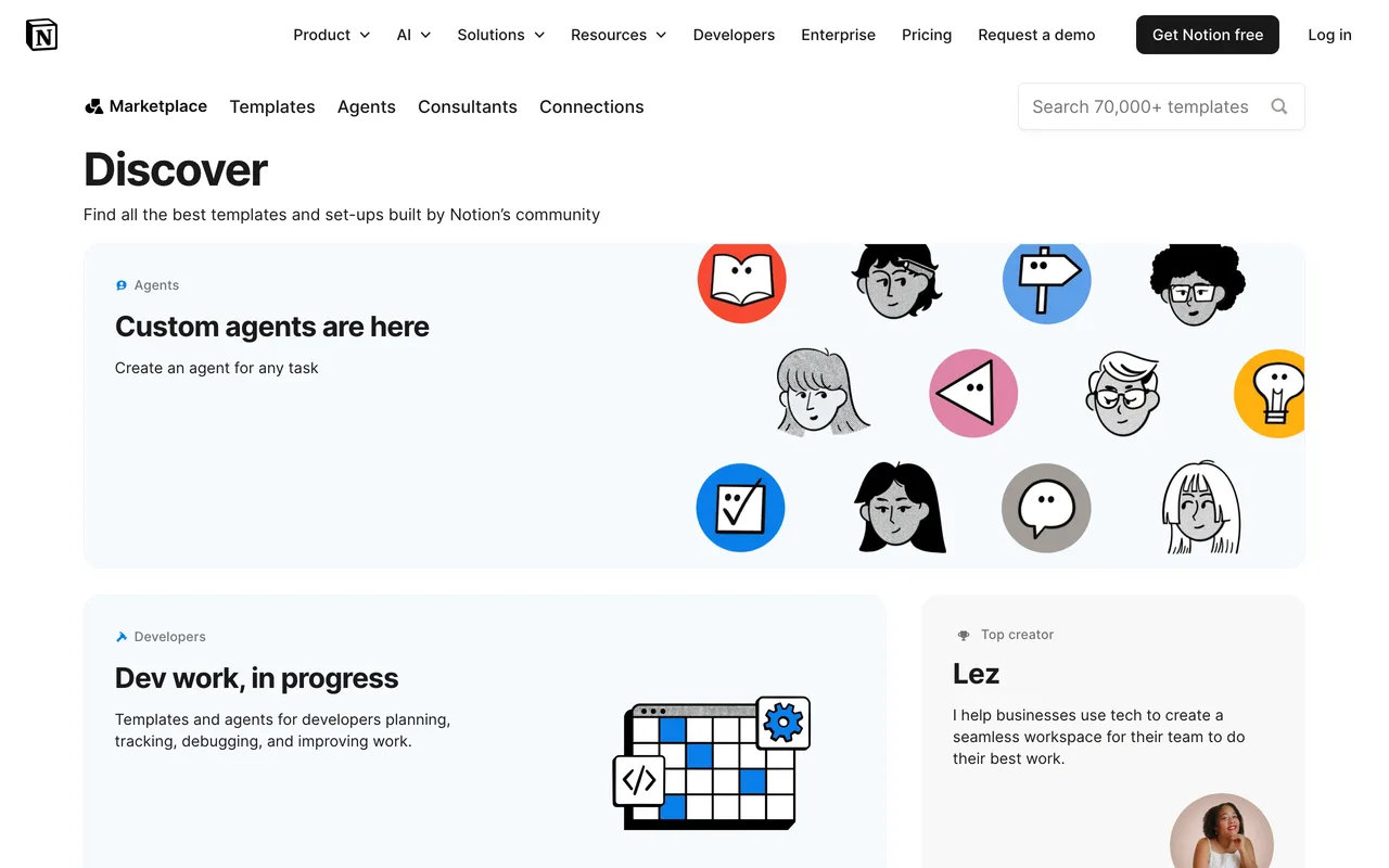 Notion Marketplace screenshot