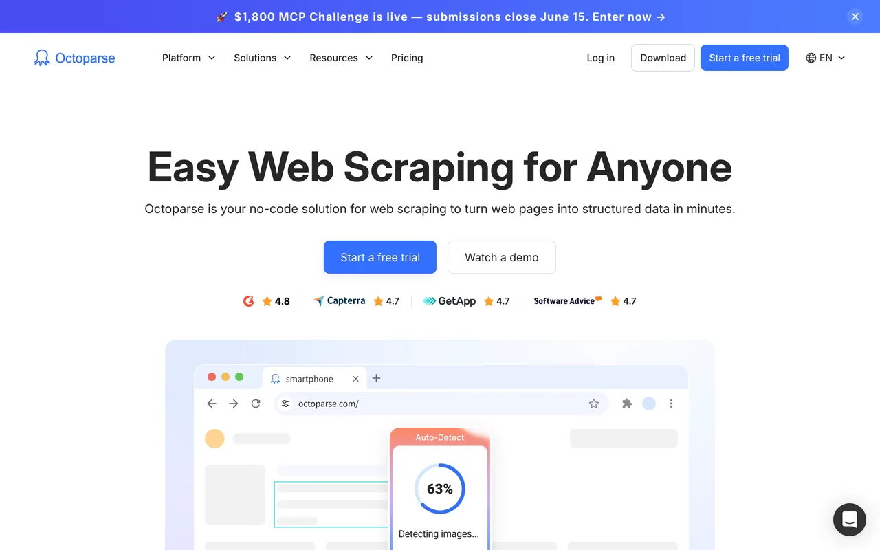 Octoparse screenshot