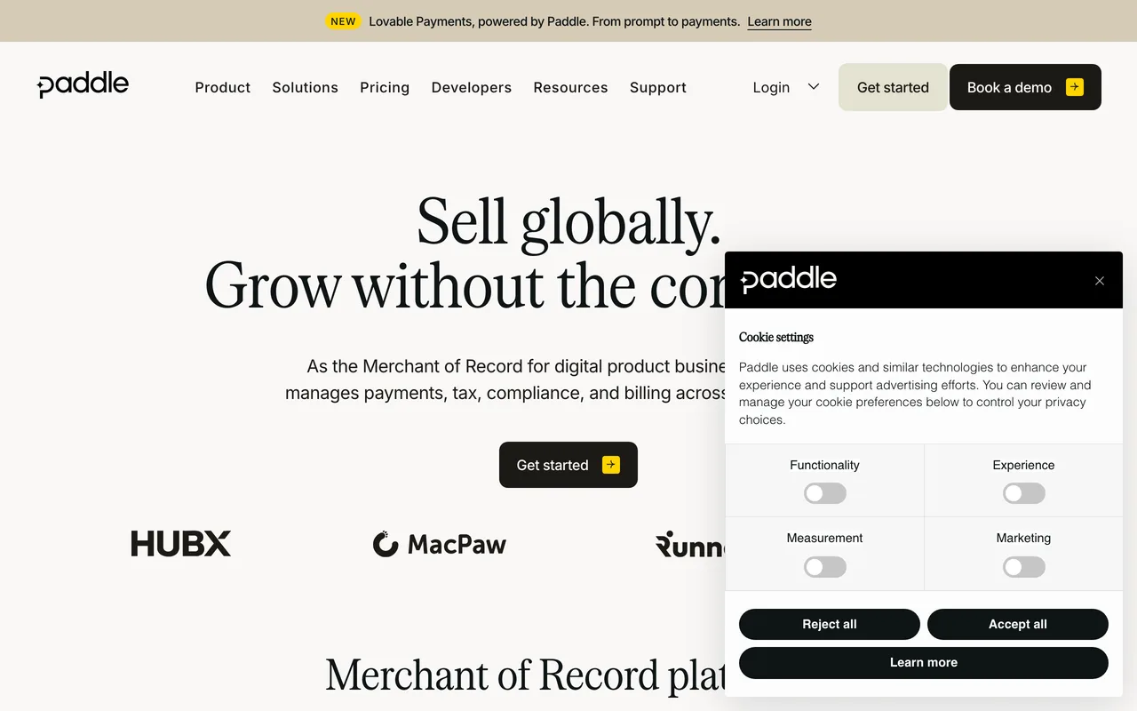 Paddle screenshot