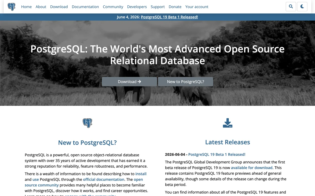 PostgreSQL screenshot