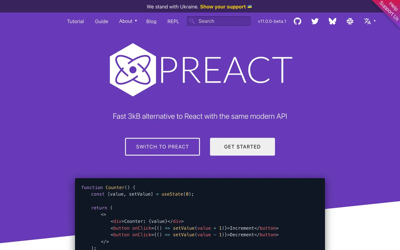 Preact screenshot