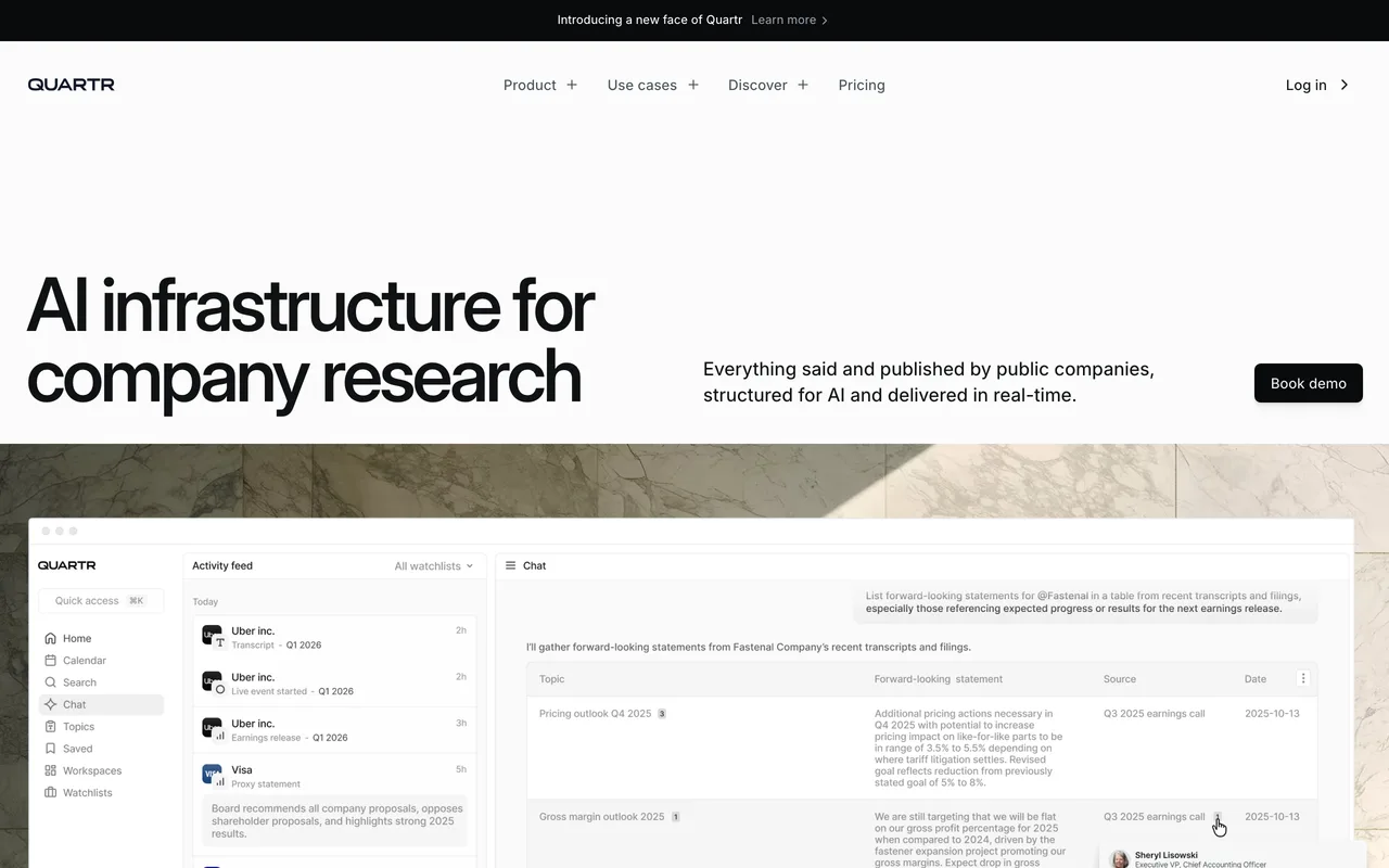 Quartr screenshot