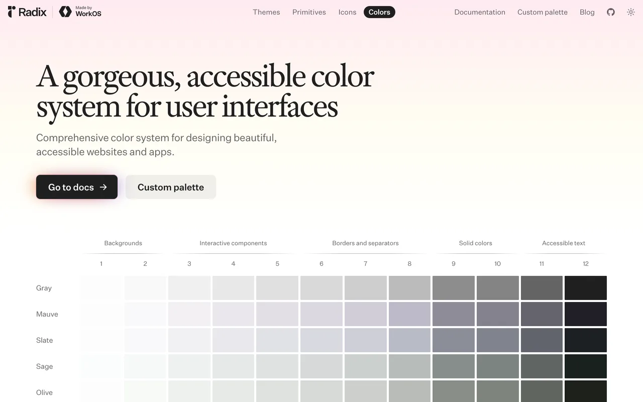 Radix Colors screenshot