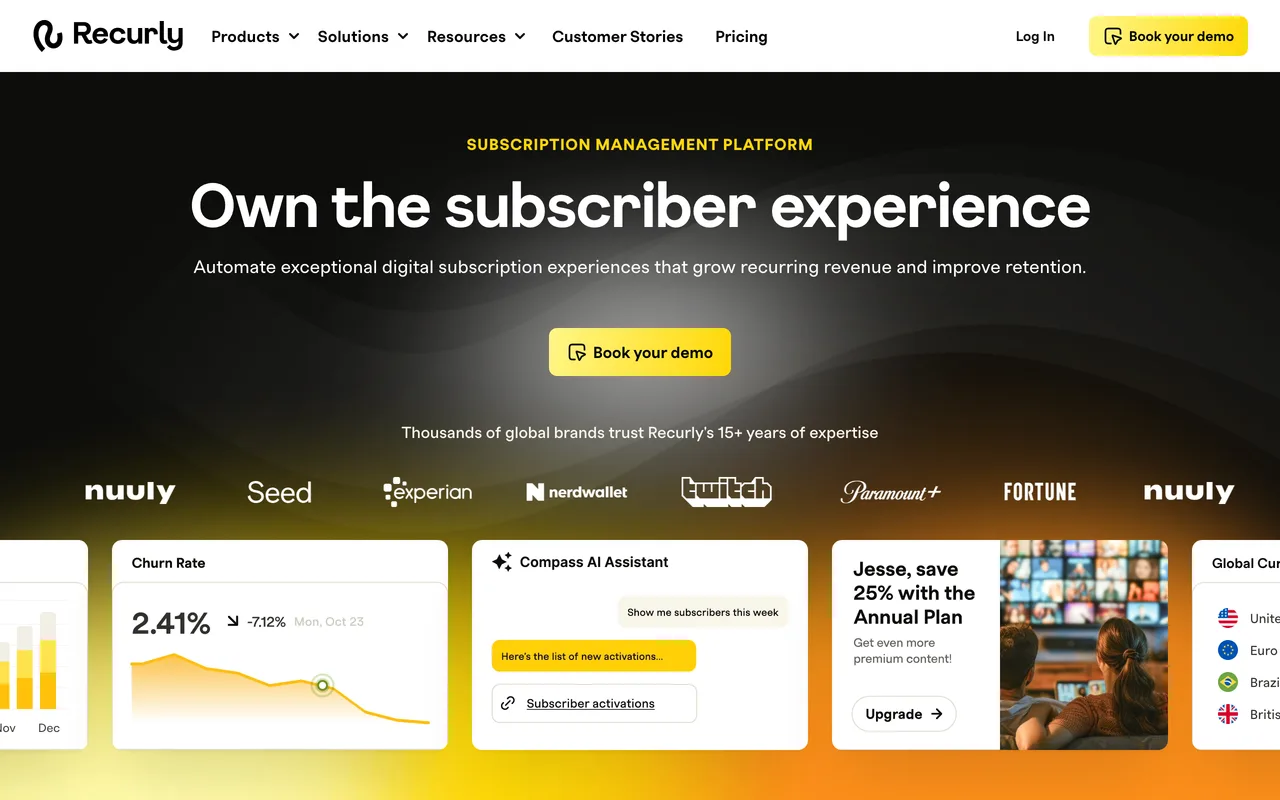 Recurly screenshot