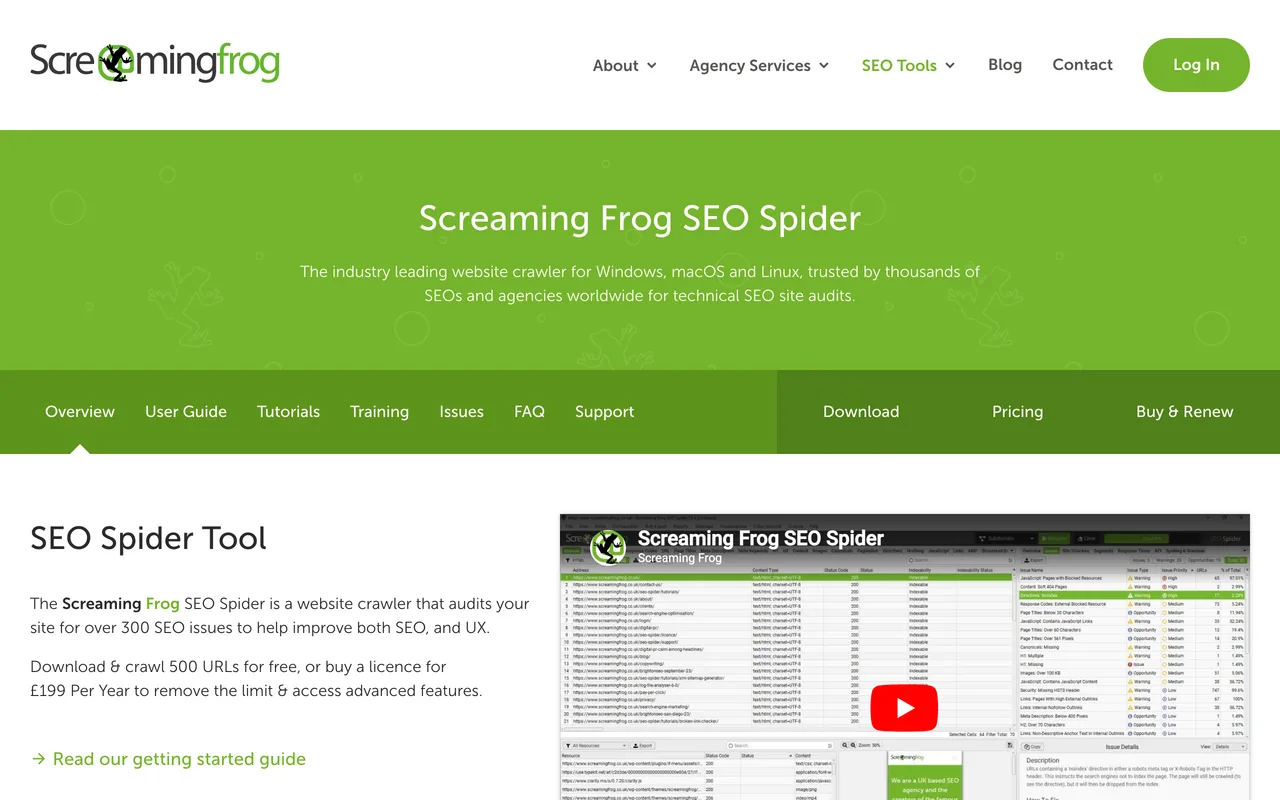 Screaming Frog screenshot