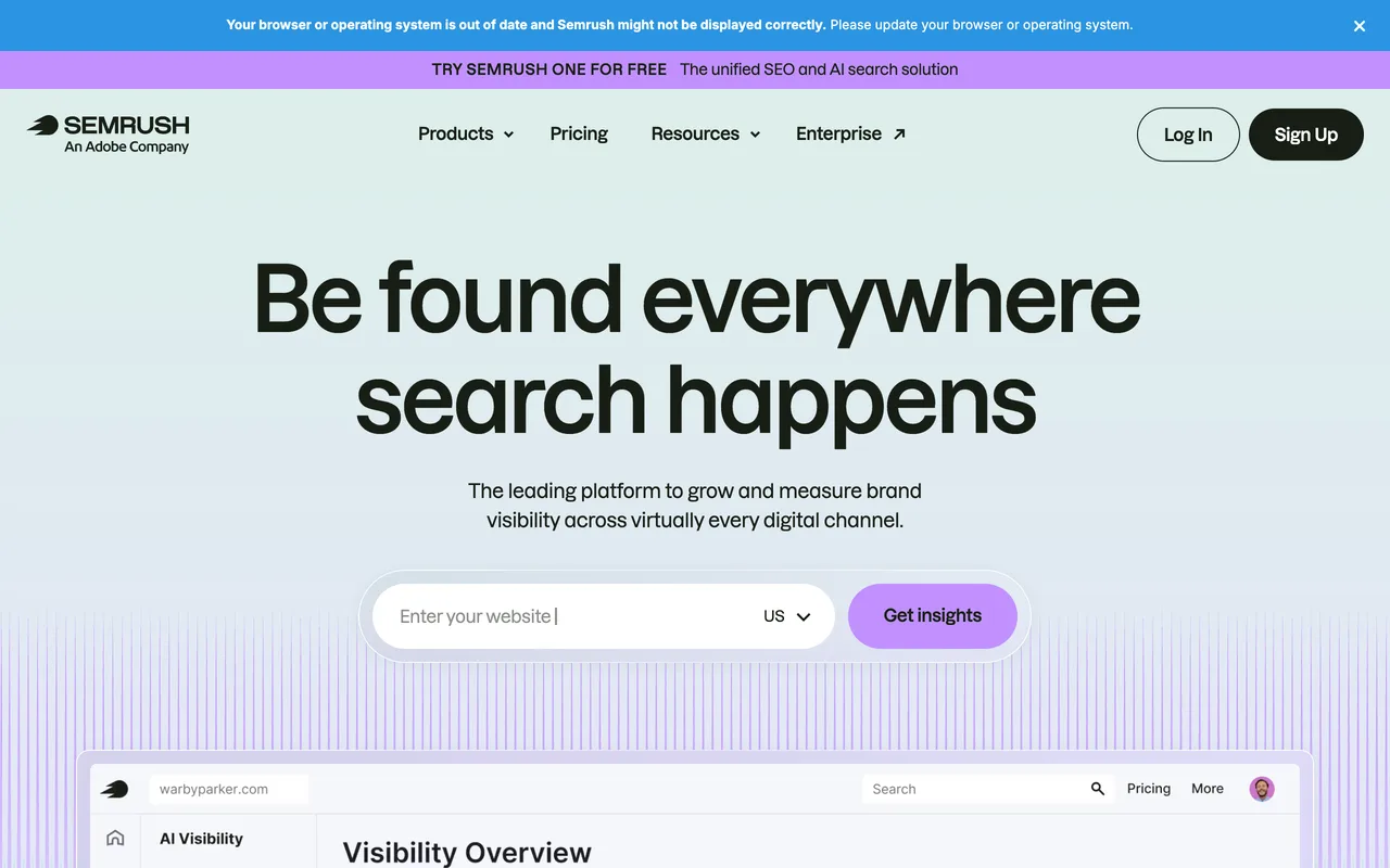 Semrush screenshot