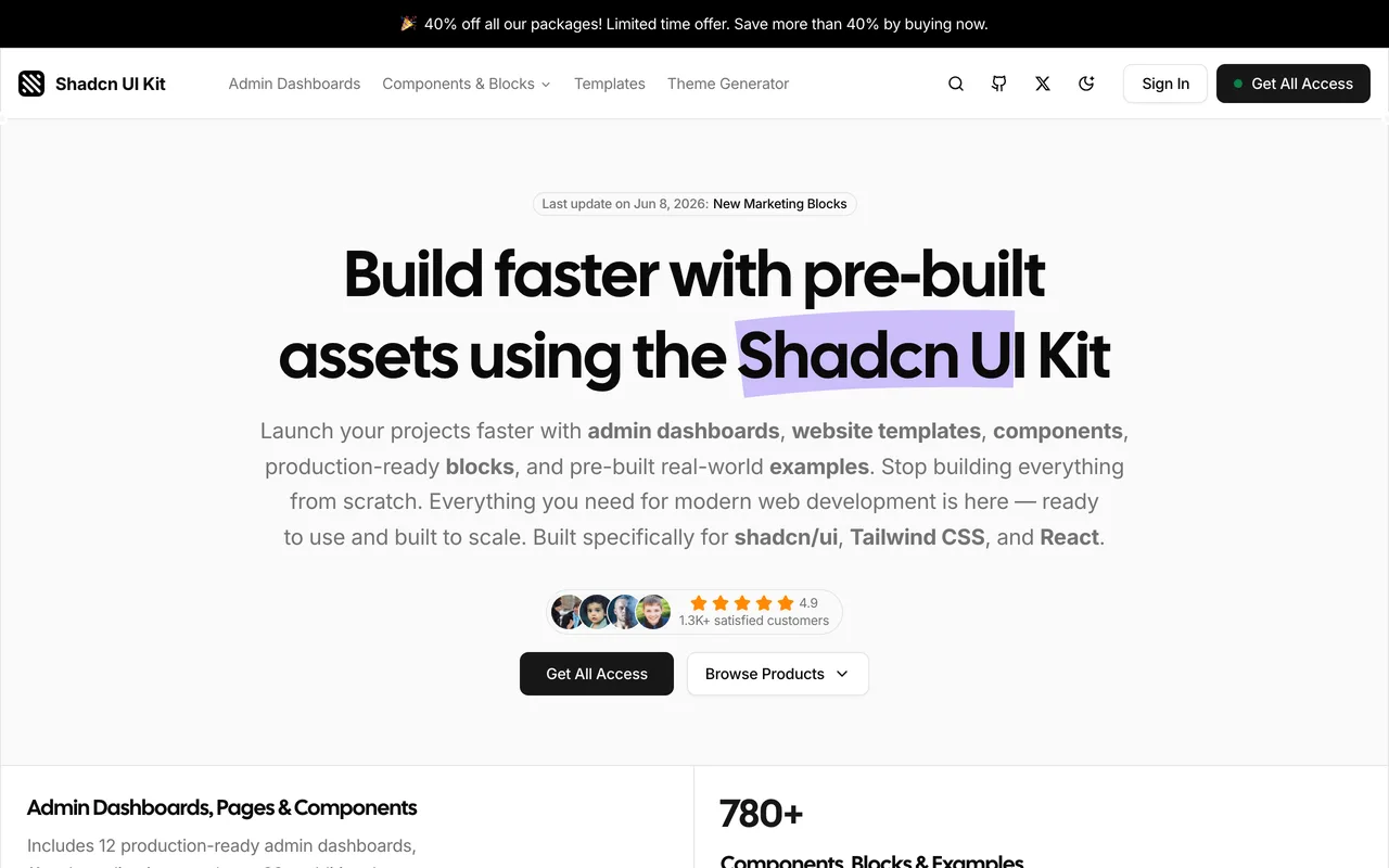 shadcn UI Kit screenshot