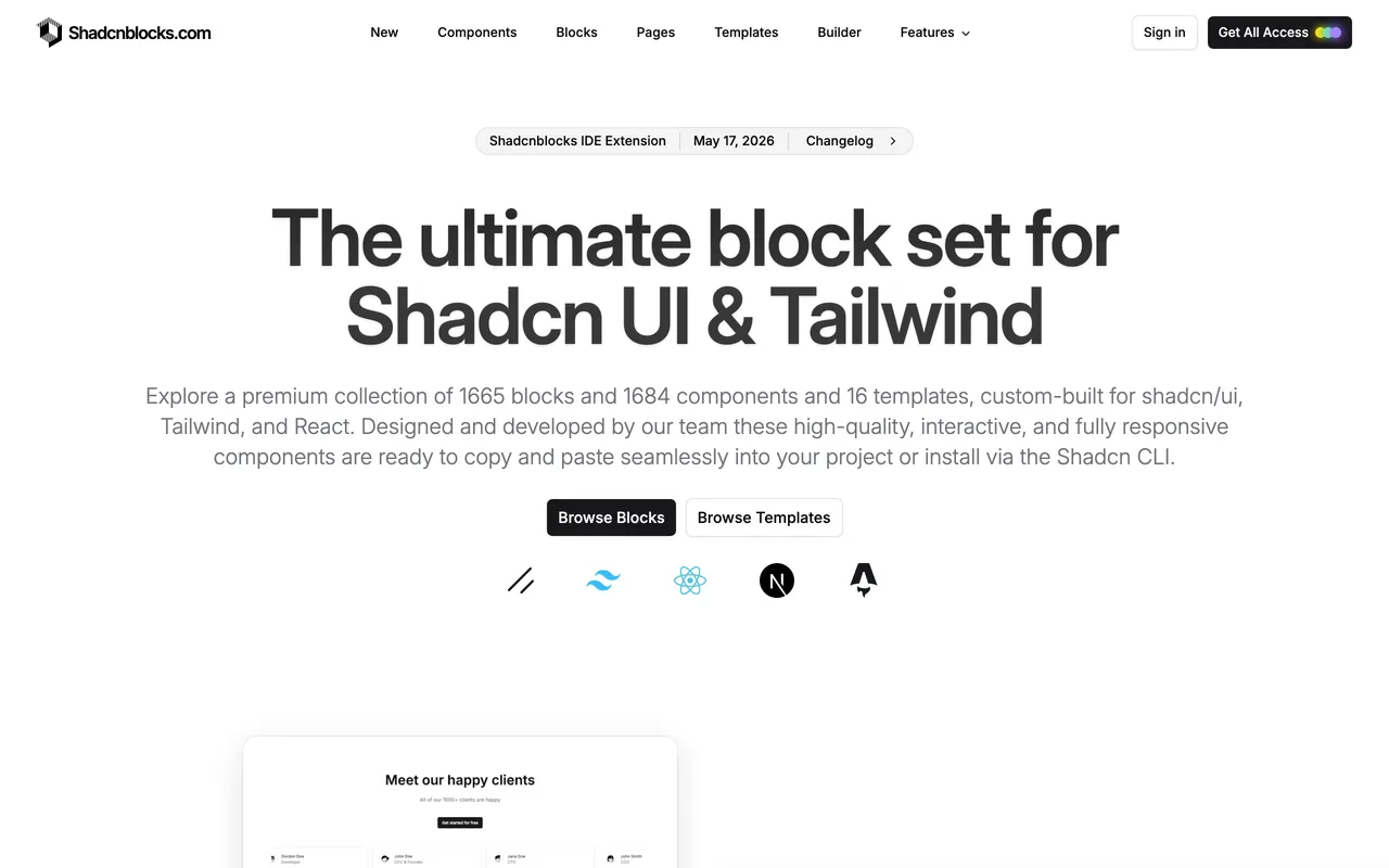 Shadcnblocks screenshot