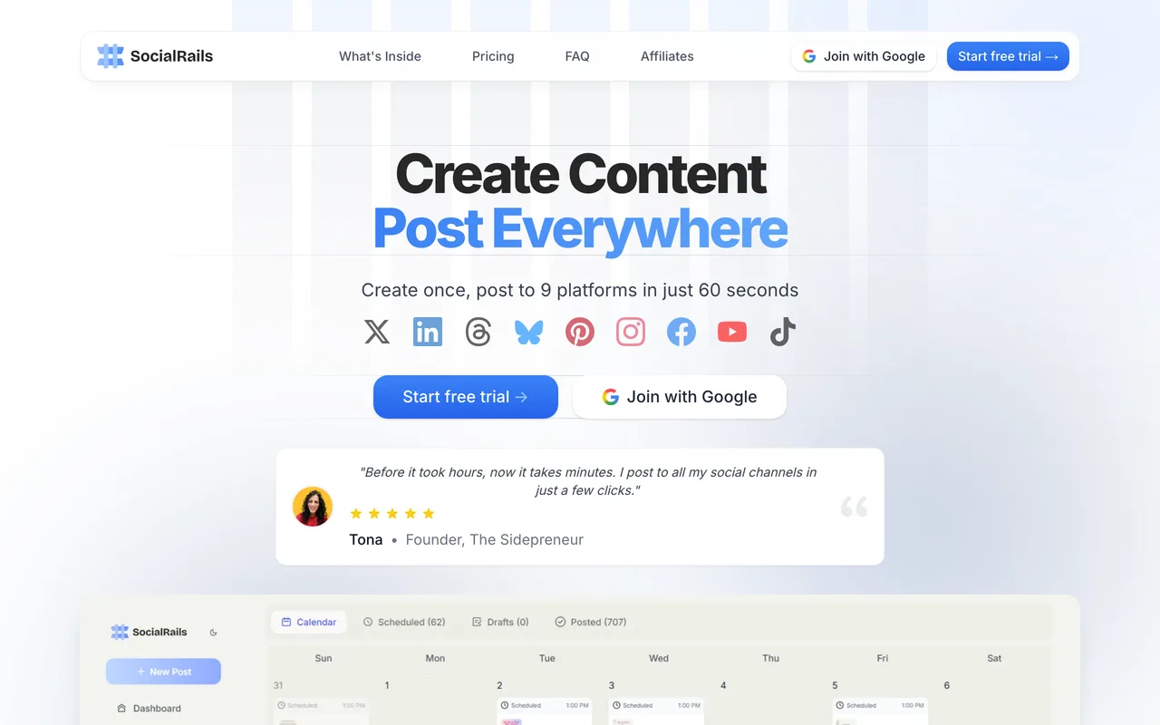 SocialRails screenshot