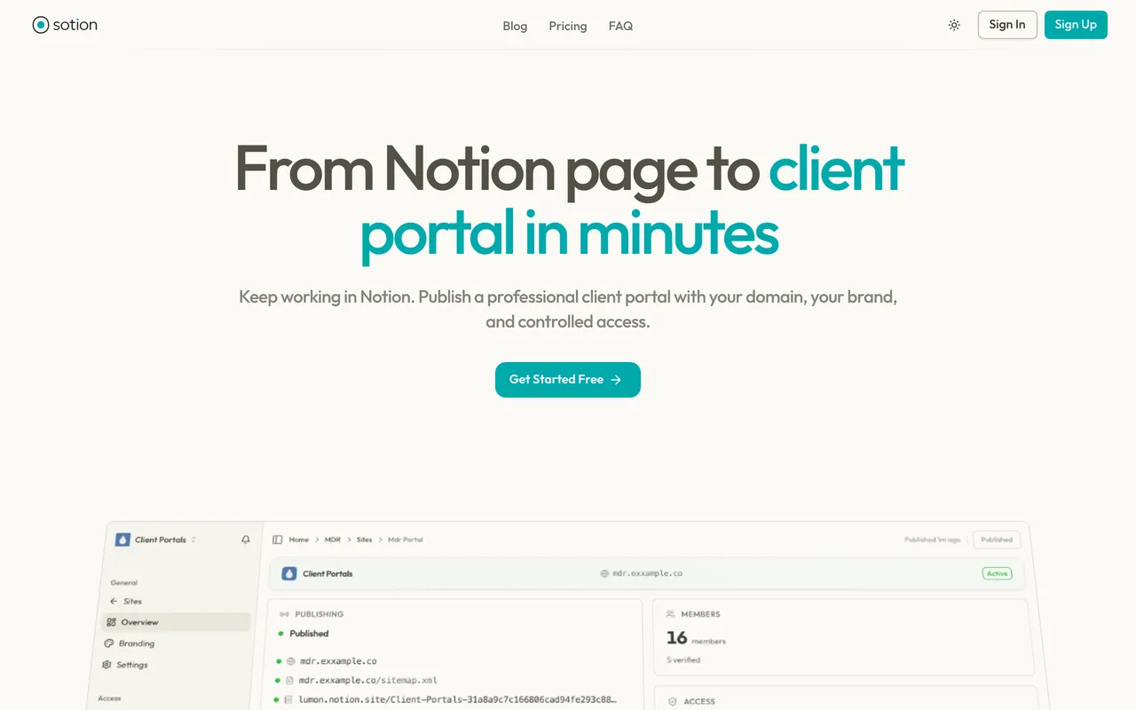 Sotion screenshot