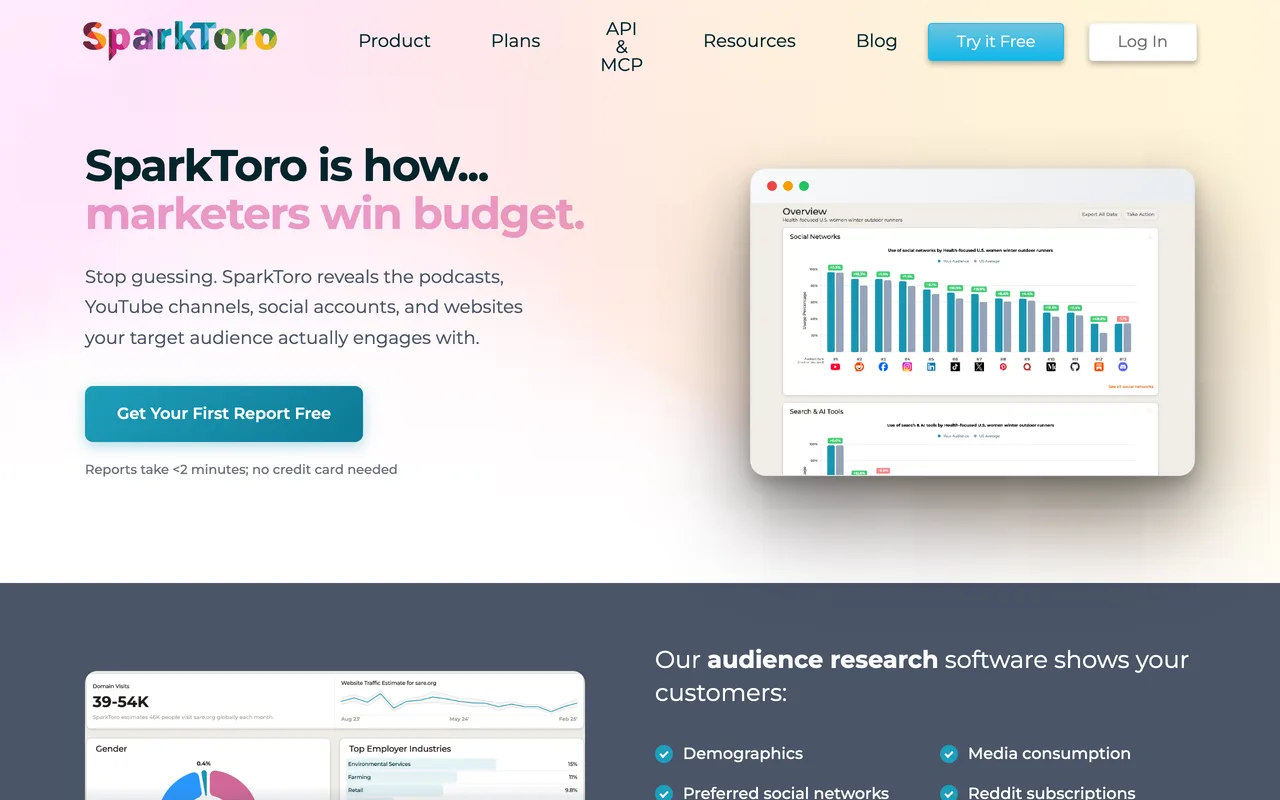 SparkToro screenshot