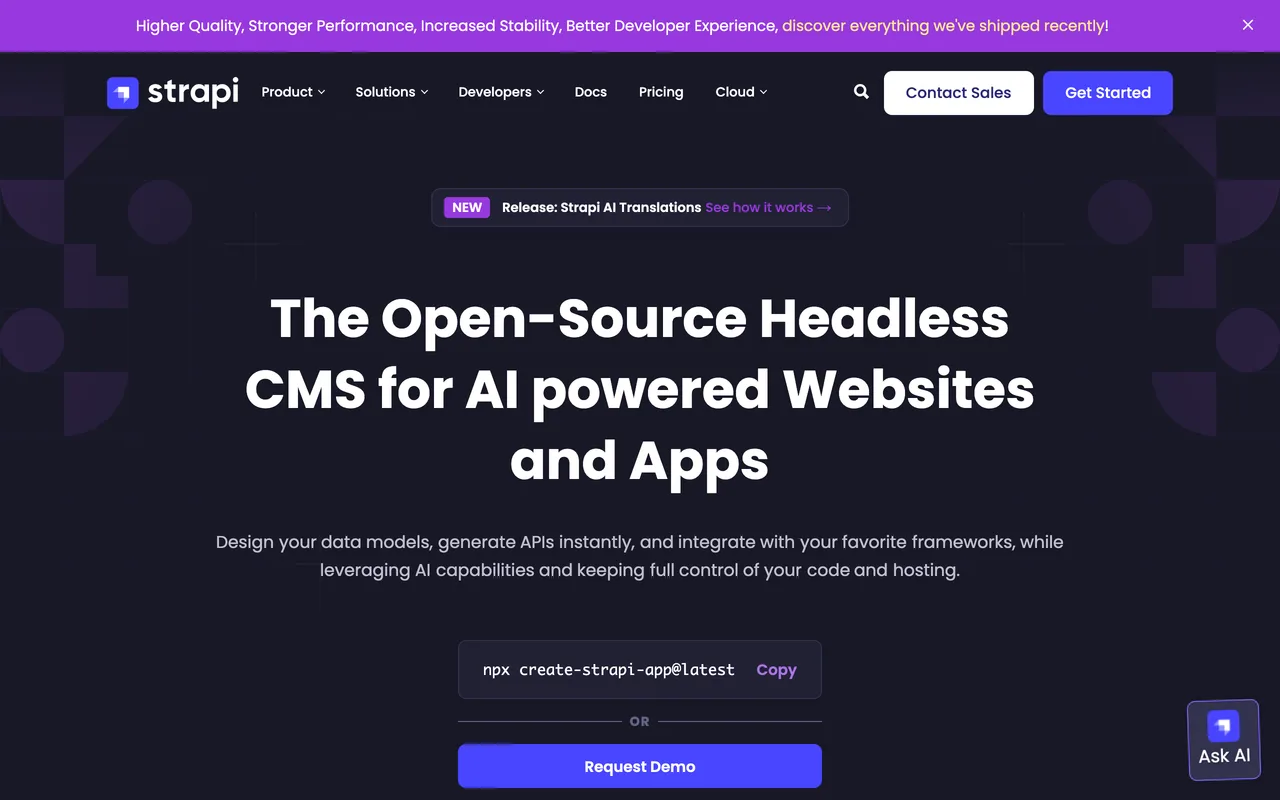 Strapi screenshot