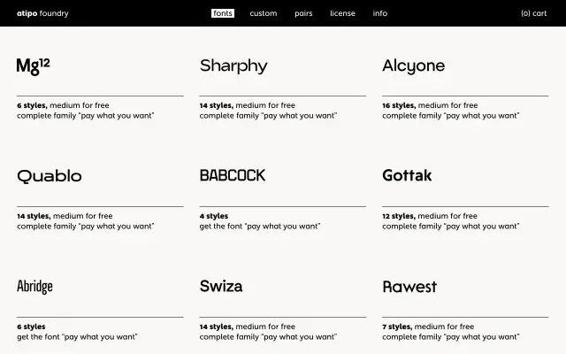 Atipo Foundry preview