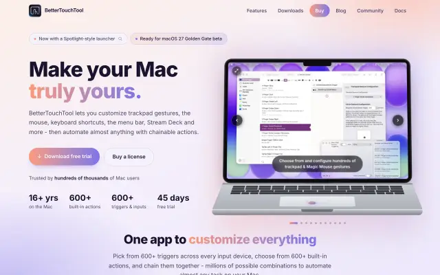 BetterTouchTool preview