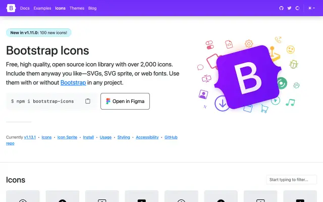 Bootstrap Icons preview