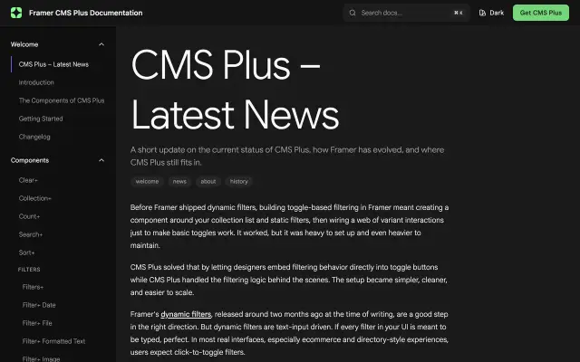 CMS Plus preview