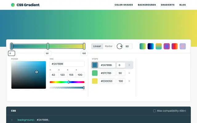 CSS Gradient preview